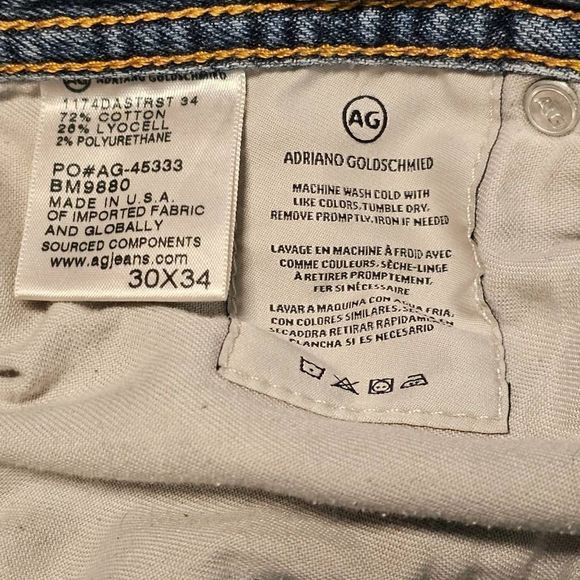 Men's AG Adriano Goldschmied The Graduate Jeans Tailored Leg Size 30x34 - Picture 13 of 14